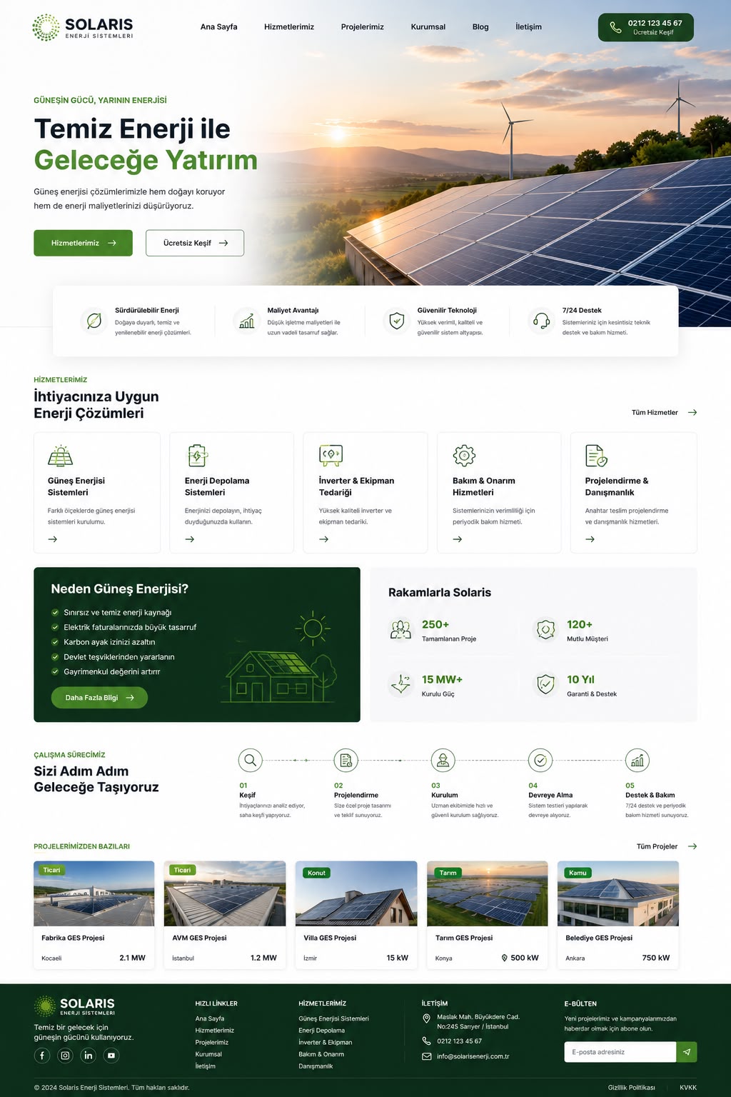 Antalya Enerji sistemleri firması web sitesi referans çalışması