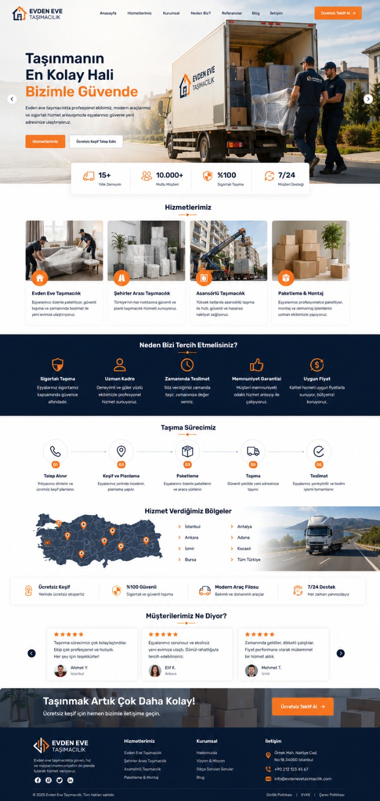 Antalya Evden eve taşımacılık firması web sitesi referansı
